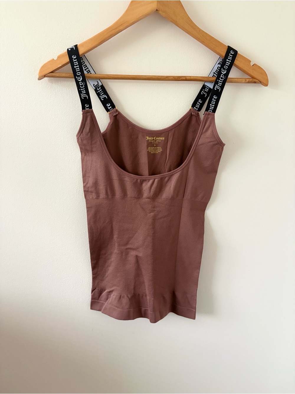 Juicy Couture Brown Tank Top with Branded Black Straps - Bodycon